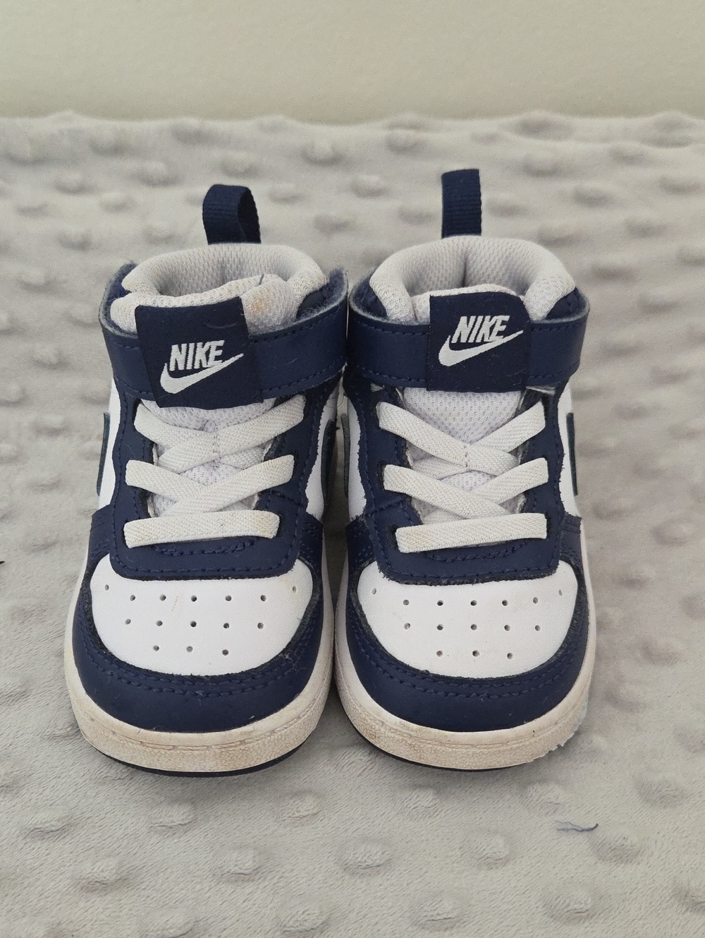 Nike Kids Navy and White Mid-Top Sneakers